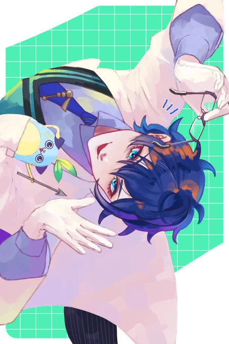 のけぞりメガネ外し(大感謝) #まめねことレオス 