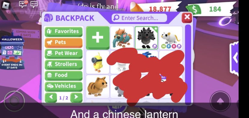 #Adoptmetrades #adoptme #adoptmetrading #adoptmeoffers putting this post up for a friend!!

TRADING ALL OF THESE + CHINESE LANTERN 

She is accepting robux giftcards, am cash and pets!!