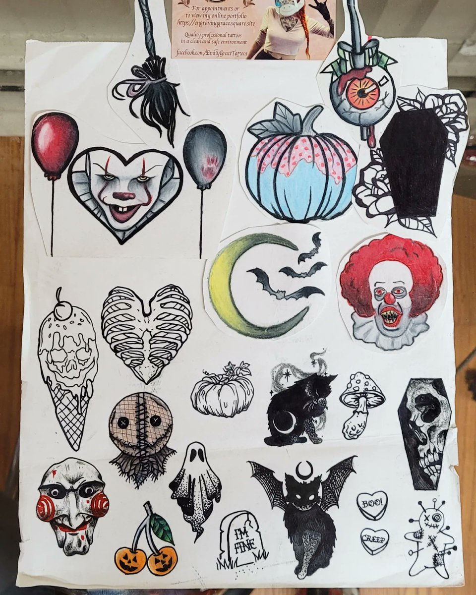 emily_graci's tweet photo. 🎃HALLOWEEN FLASH DEAL🎃 $100 SET PRICE ‼️ No hourly 🙅‍♀️ Boook now 👻 
https://t.co/Q3dTfEc60P
#halloween #spookyseason #deals #artist #tattooartist #bookwithme #EngravingGrace #EmilyGraciTattoos https://t.co/8Mhq6EX284