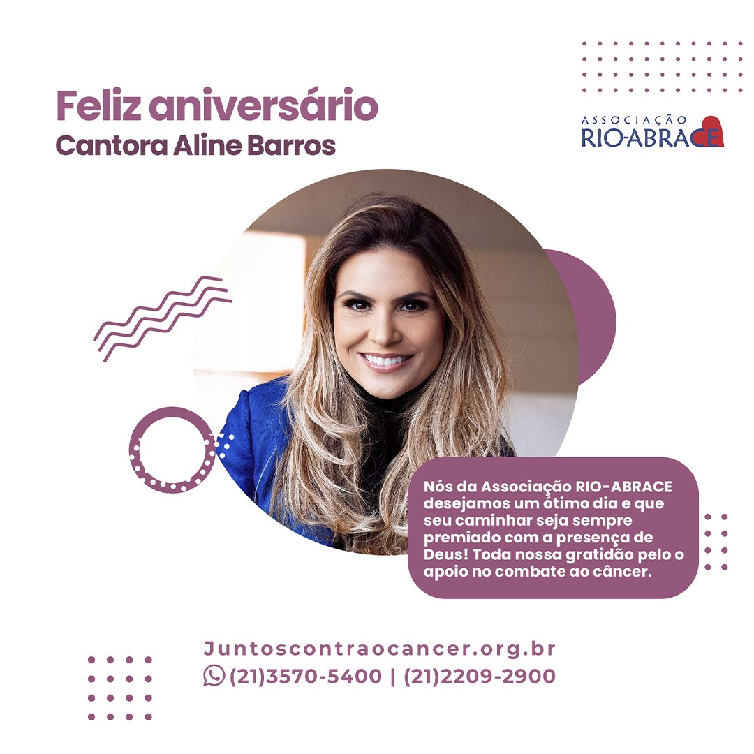 rioabracerj's tweet photo. Hoje é aniversário da nossa querida Aline Barros, e gostaríamos de parabenizar e agradecer por todo seu apoio durante esses anos no combate ao câncer!!
-
-
-
-
-
#rioabrace #happy #doar #o #solidariedade #doa #amor #doe #ong #a #gratidao #voluntariado #ajuda #help #fazerobem https://t.co/ug4s2hBRAs