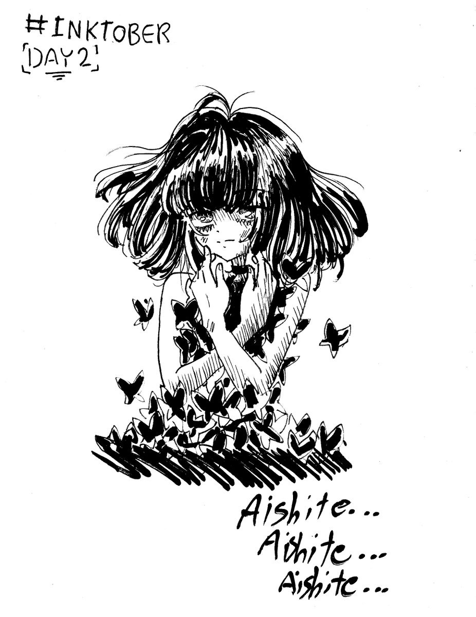 I can finally publish these drawings that I did for a vocatober, actually and I did until day 6 but I will publish them right now.
#inktober_day1 :Bring it On
#inktober_day2 :Aishite Aishite Aishite

 #VOCALOID #vocatober #vocatober2022 #inktober #inktober2022 #ink #October #art