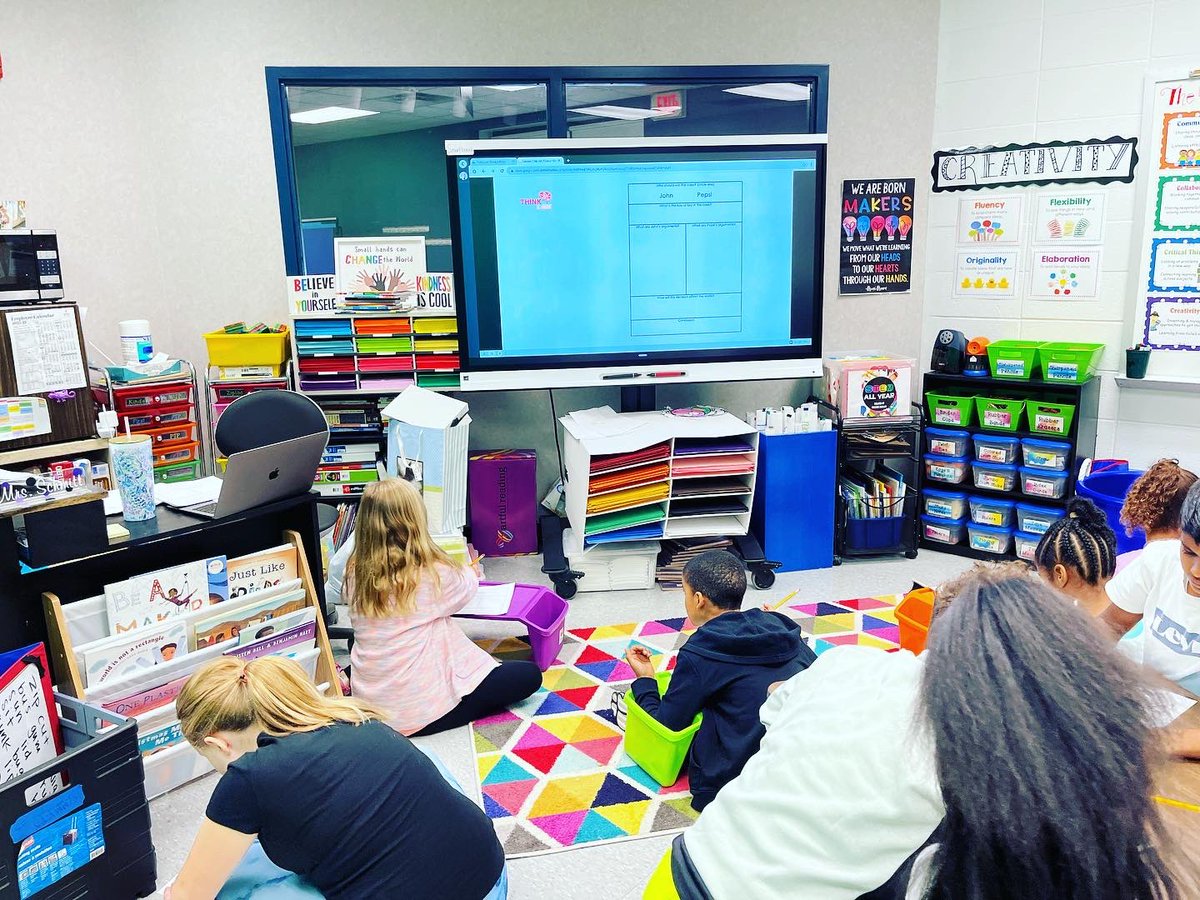 SchmittInSchool's tweet photo. 4th grade GIA gifted students exploring our first @thinklawus lesson, “My Jet, Please!” Pepsi VS. John! Lots of critical thinking! #gt #generalintellect @ColinESeale @JCPSGT @tullyelemjcps https://t.co/jJDT5OcaKt