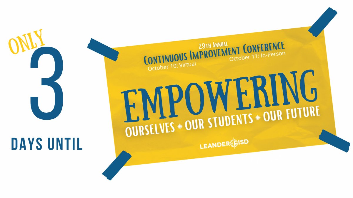 THREE days until our 29th Annual Continuous Improvement Conference! 

❓❓What sessions are you most looking forward to? Share with us &amp; use the #LISDCIC hashtag

Here’s the link to review: 2022cic.sched.com  #1LISD