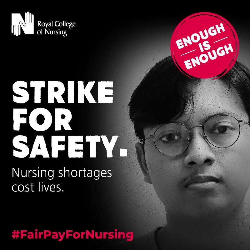 theRCN's tweet photo. Your pay has been held back for over a decade.

A vote for fair pay is a vote for a safely staffed workforce.

We deserve better.