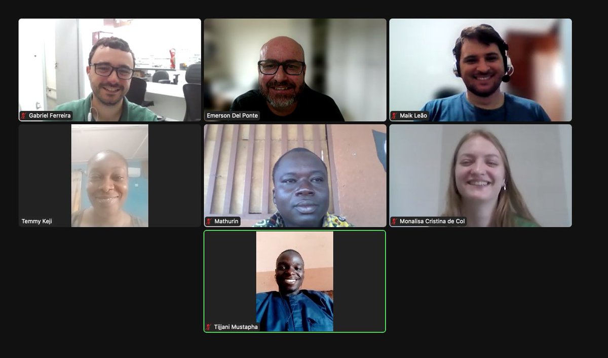 Here is the group of students from Brazil and Africa (thanks to technology!) taking my Plant Disease Epidemiology course. Happy after knowing that many stuff can be done in R 😉
r4pde.netlify.app