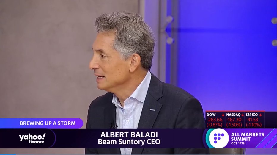 Albert Baladi, Beam Suntory CEO, appeared on Yahoo Finance to discuss industry trends, and how moving our headquarters to New York City underscores our transformation as a global premium spirits leader. lnkd.in/epZ85fc4