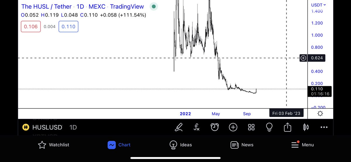trader1sz's tweet photo. Picked up some $HUSL small punt at these prices. All tokens unlocked I believe. They partnered with @VulcanForged a while back so if $PYR is going to pump, probly drag this up to.
 Looking for 0.6 then maybe squeeze upto $1 https://t.co/Q2mxj7bMFq