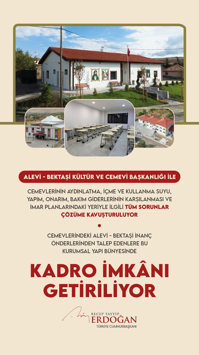 Cemevlerinin aydınlatma, içme ve kullanma suyu, yapım, onarım, bakım giderlerinin karşılanması gibi tüm sorunlar da çözüme kavuşturuluyor. Türkiye’nin demokratikleşme reformlarının en önemlilerinden biri olan tüm bu adımlar ülkemize, Alevi-Bektaşi kardeşlerimize hayırlı olsun.