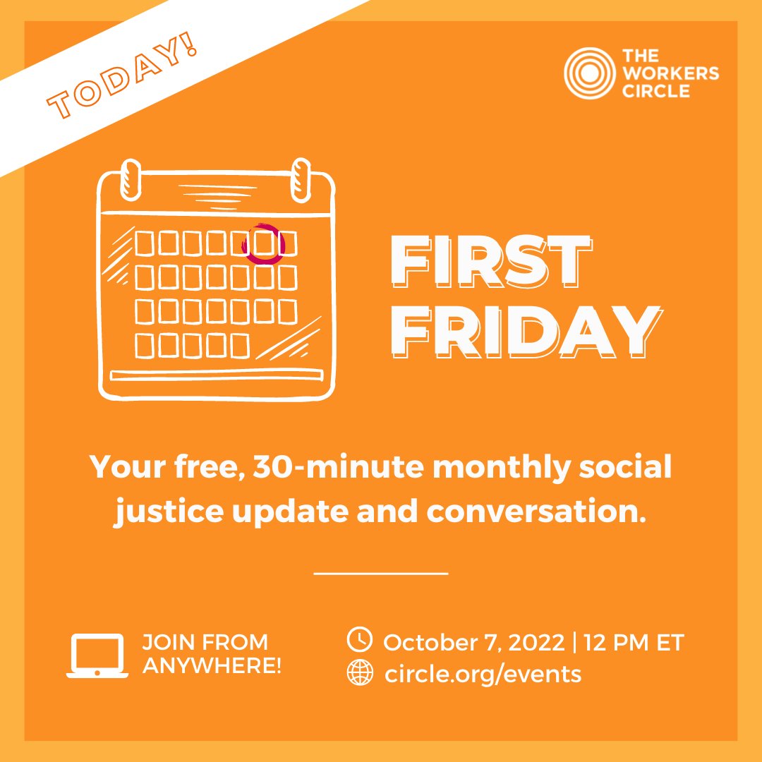 workerscircle's tweet image. First Friday is today at 12 PM ET and features a special guest — @LWV&apos;s Maggie Bush. This is a great way to gear up for the #midtermelections. RSVP at circle.org/events/first-f…