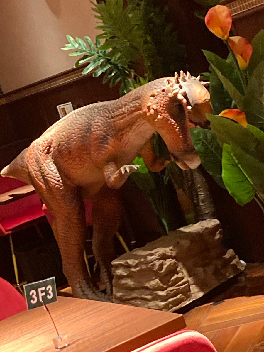 yusyabut's tweet photo. 大阪���斎橋に恐竜メインのテーマパークが出来た！らしく、なんか行ってみた。彼らが生きた古の時代を・・・特に想うでもなくステーキをいただいて、そのあとダイナソーカラオケなるものをして帰ってきた。人生たのしんでこって話！ https://t.co/2xwhbIgyTH