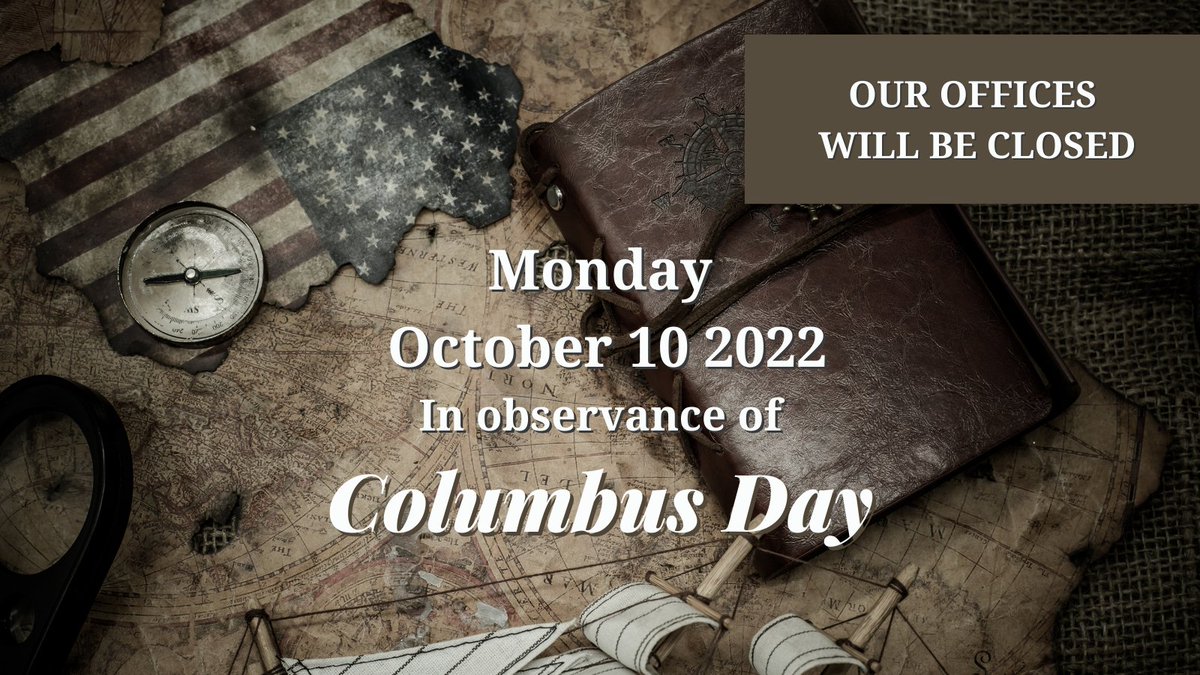 TCAFCU's tweet photo. Our offices will be closed on Monday, October 10h in observance of Columbus Day!     

Our online banking and mobile app are available 24/7 for your financial needs. https://t.co/ib9z4DYKol