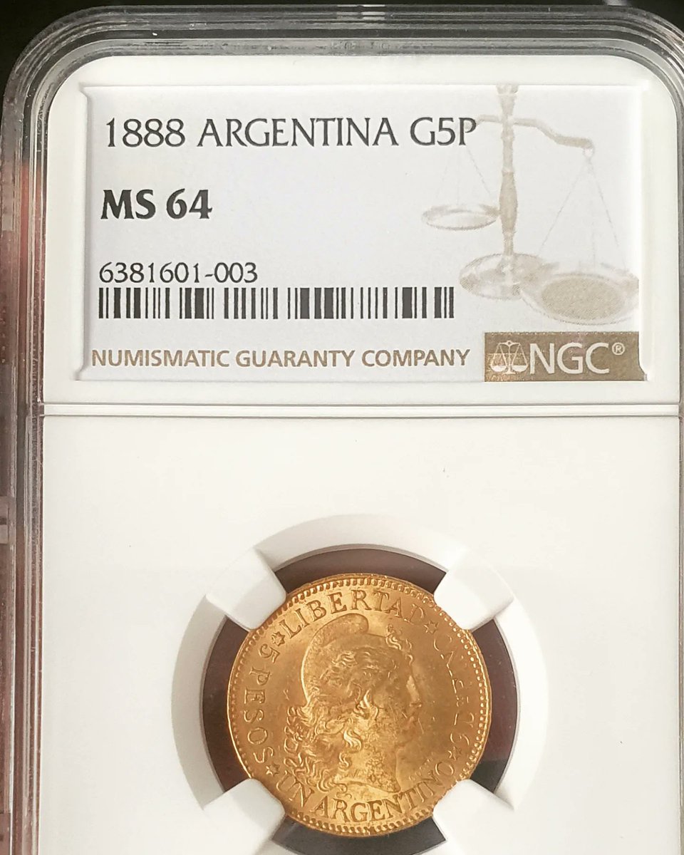 1stSovereign's tweet photo. Single Finest 1888 #Argentina #gold #Argentino #singlefinest #coin 
#coinsforcollection 
#hobbyofkings 
#coinsoftheworld 
#numistatics 
#silver 
@1stsovereign https://t.co/Y6fJC7JAig