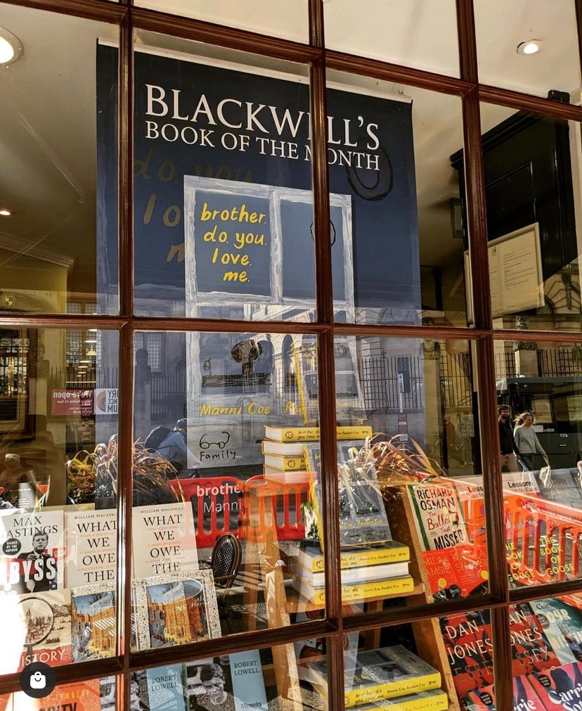 Flabbergasted by the incredible support from @blackwellbooks not easy being an indie with a book by two unknown's at this time of year when it's all the big names hitting the shops. This is a very special book though. @ManniCoeWrites look at this in @blackwelloxford!