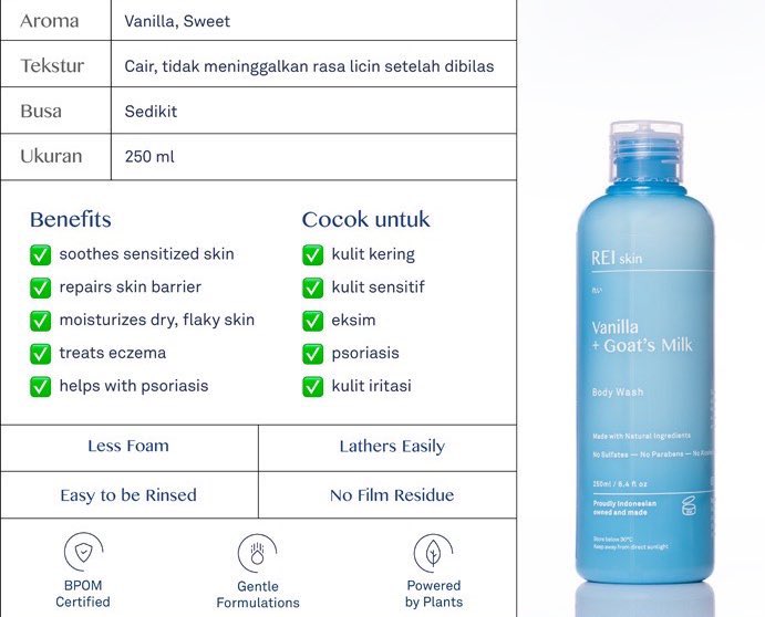 queerisy's tweet image. simpulan dari body wash Rei skin: