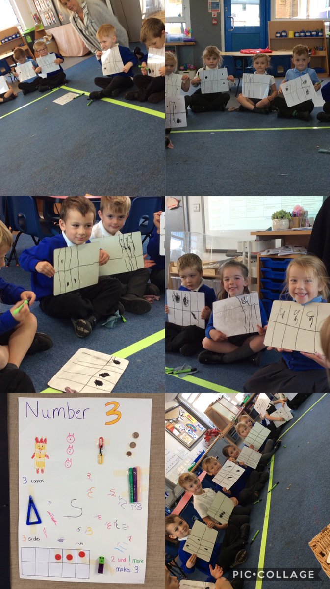 PatPriAcad's tweet photo. Reception had lots of fun learning about number 3 this week. We have explored different ways of representing 3 and the children enjoyed showing this. The children know that '2 and 1 more make 3!' They also enjoyed creating our class number 3 poster! 3⃣ #PatMaths #PatEYFS https://t.co/IAFf0iw9Sd