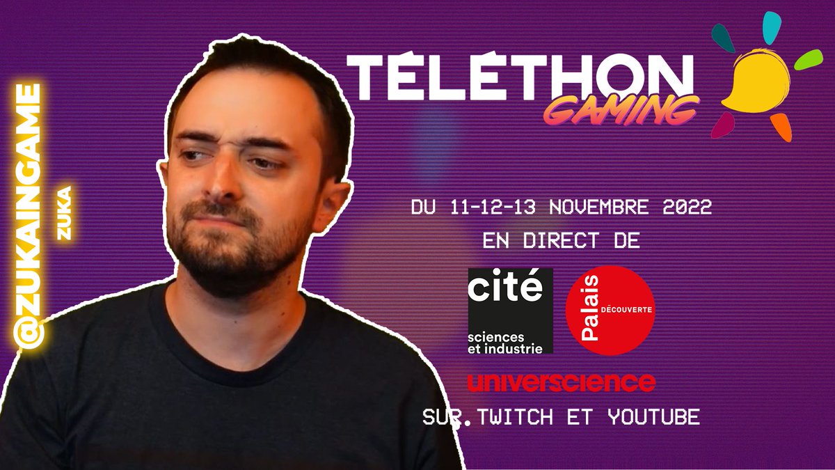 zukaInGame's tweet photo. Le week-end du 11 au 13 Novembre va être FOU ! 
Je serais au Téléthon Gaming et je vous prévois pleins de surprises !! 
#Telethon2022 #TelethonGaming #TelethonChallenge https://t.co/HCEAQexBtK
