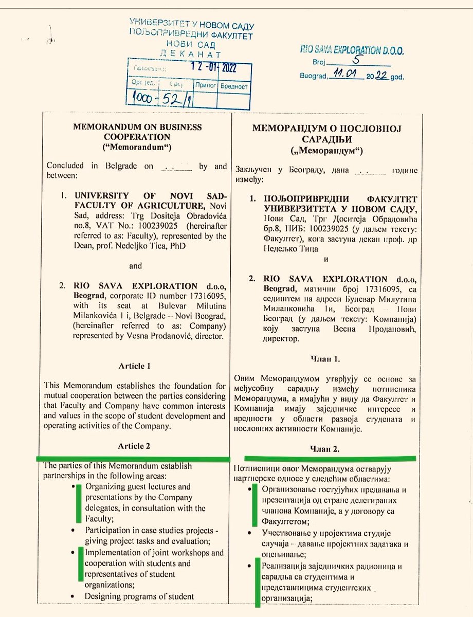 mars_sa_drine's tweet photo. Memorandum izmedju Fakulteta poljoprivrede Novi Sad i Rio Save. Hoce da nam kupe nauku, studente i doktorate. #NeceProci
Memorandum of Understanding btw the faculty of agriculture and Rio Tinto. They're trying to buy up our education system. We won't let them. #MarsSaDrine https://t.co/UKt5lF1YZV