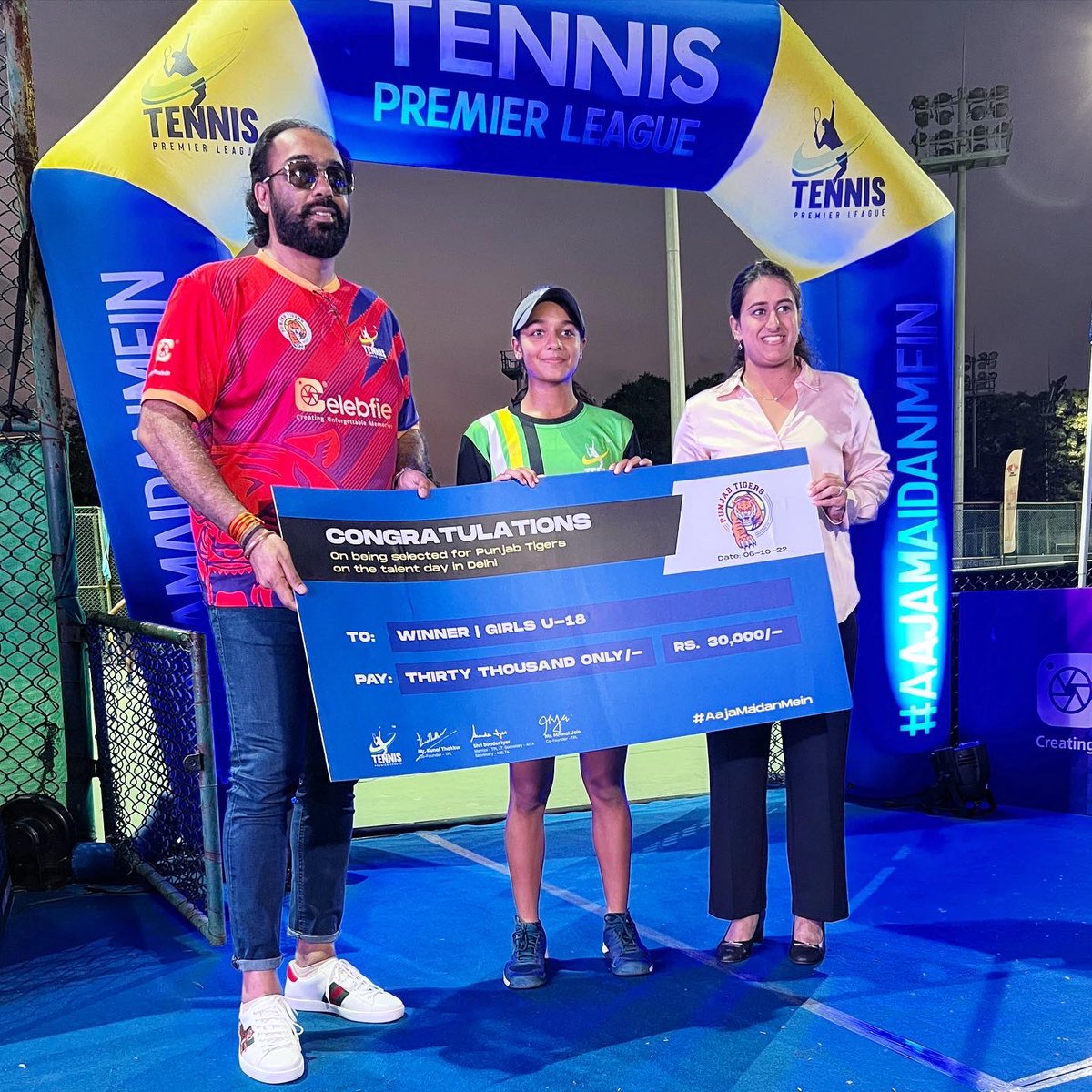 tplsport's tweet photo. Vadhaiyan to the young tigers who will now mark their territory in TPL season 4 with #PunjabTigers
 
Congratulations to all winners. #SherModeOn🐯

#AajaMaidanMein #TennisPremierLeague #TennisLove #TPL2022 #TPLS4 #Tennis #Punjab #DLTA #TPLTalentDay https://t.co/V3nfimoDvu