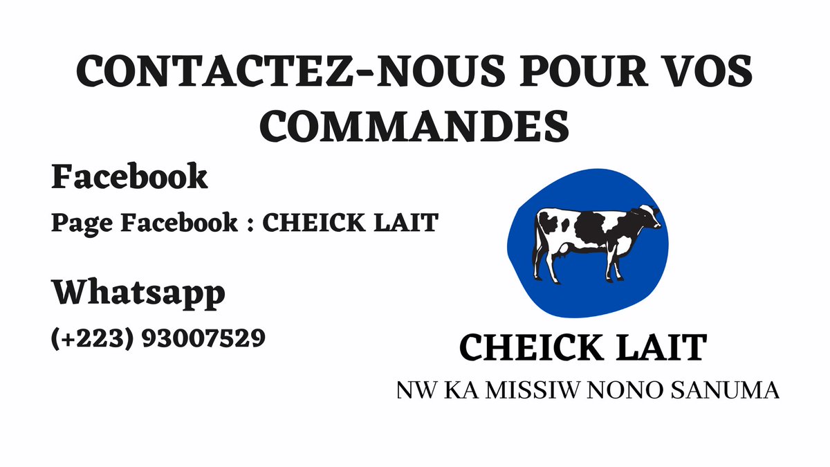 CheickLait's tweet image. Savez-vous que @CheickLait RÉCOMPENSE SES MEILLEURS CLIENTS à la fin de chaque mois ? 

Et oui, vous pouvez gagner jusqu’à 5L de lait frais chaque mois 😌😊

Multipliez vos ACHATS à travers nos réseaux et multipliez vos CHANCES d’être élu client ou cliente du mois 😇🥛
