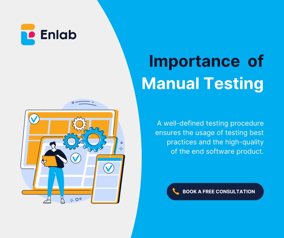 EnlabSoftware's tweet image. #Manualsoftwaretesting is performed to check if the solution functionalities satisfy your requirements, detect defects, inconsistencies, and bugs, and ensure quick fixing. At #Enlab, we offer you #manualtestingservices as a part of your project development life cycle.