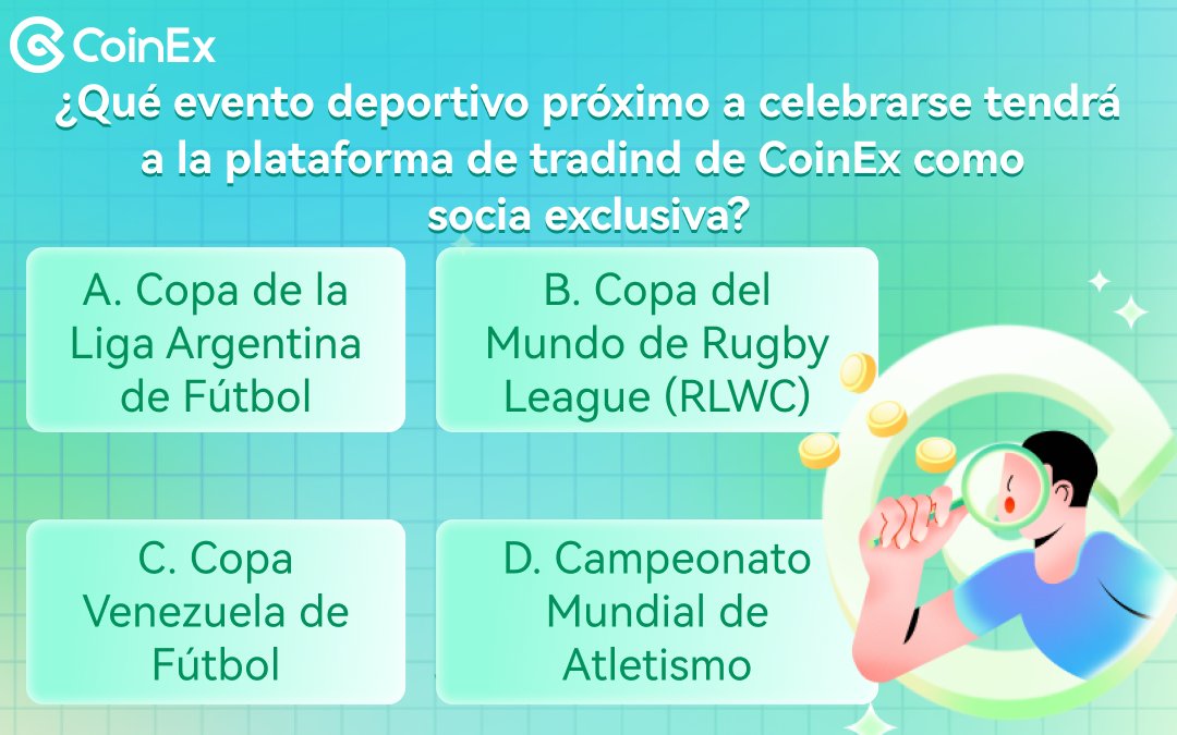 CoinExSpanish's tweet photo. ⚽#CoinEx ha estado presente en varios eventos deportivos a lo largo del 2022.
🔥La plataforma de trading de #criptomonedas será la socia exclusiva de un gran campeonato que comenzará este mes de octubre.
🧐¿Sabes de qué evento se trata?
#CoinExTrivia #CriptoTrivia https://t.co/jQh3aVVs0f