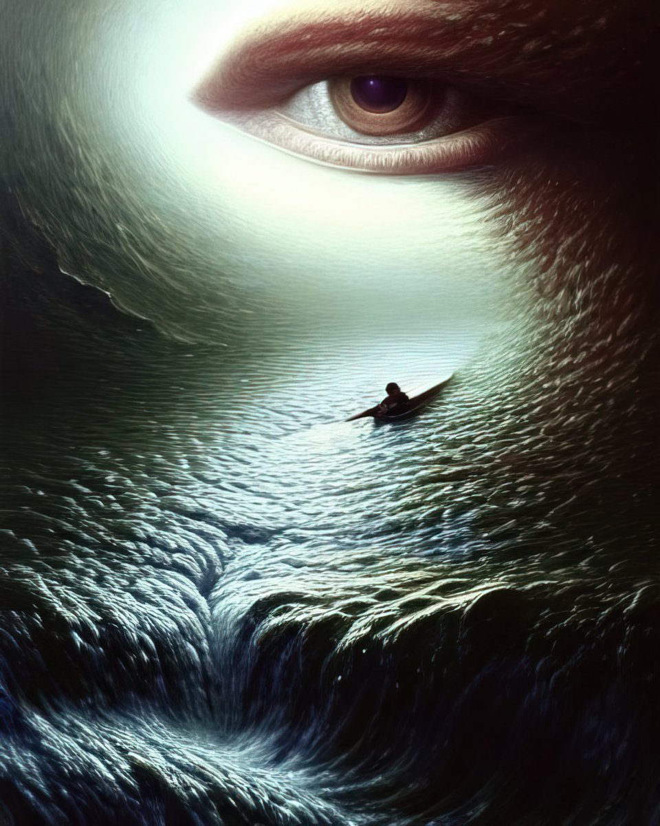 ArcadeKodiak's tweet photo. “The Mind’s Eye and the Stream of Thought” // #aiart #stablediffusion #mindseye #digitalart #ai #surreal #texttoimage #generativeart #eyes #streamofthought #artist https://t.co/oWymU5vR74