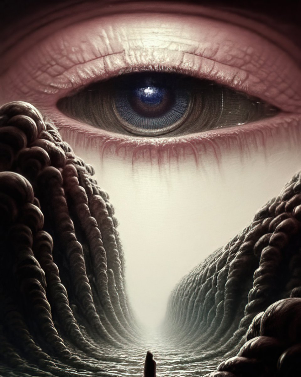 ArcadeKodiak's tweet photo. “The Mind’s Eye and the Stream of Thought” // #aiart #stablediffusion #mindseye #digitalart #ai #surreal #texttoimage #generativeart #eyes #streamofthought #artist https://t.co/oWymU5vR74