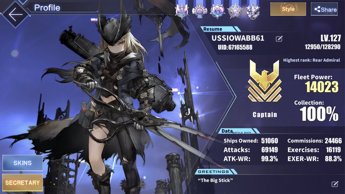 ——— There we go! 100% Collection!
I can leave this trash of a gacha for while.
.
.
.
Until the next event, rather. . .

#AzurLane #Yostar