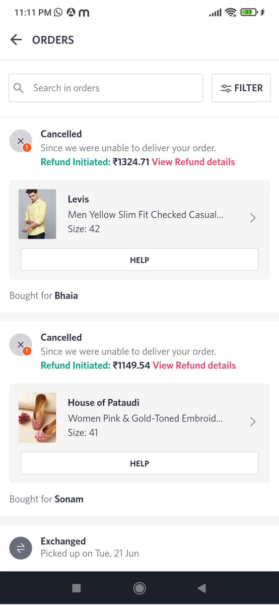 SanguineSonam's tweet photo. Legal binding to deliver. @consumerforum_  @forum_consumer pls take a look into the case. 
This has happened in June with another Order ID # 1206758 63898620791903 @myntra.
#boycottmyntra #myntrasucks #patheticservice #patheticcustomercare #patheticmyntra #fraudmyntra https://t.co/uJHYOfQiM9
