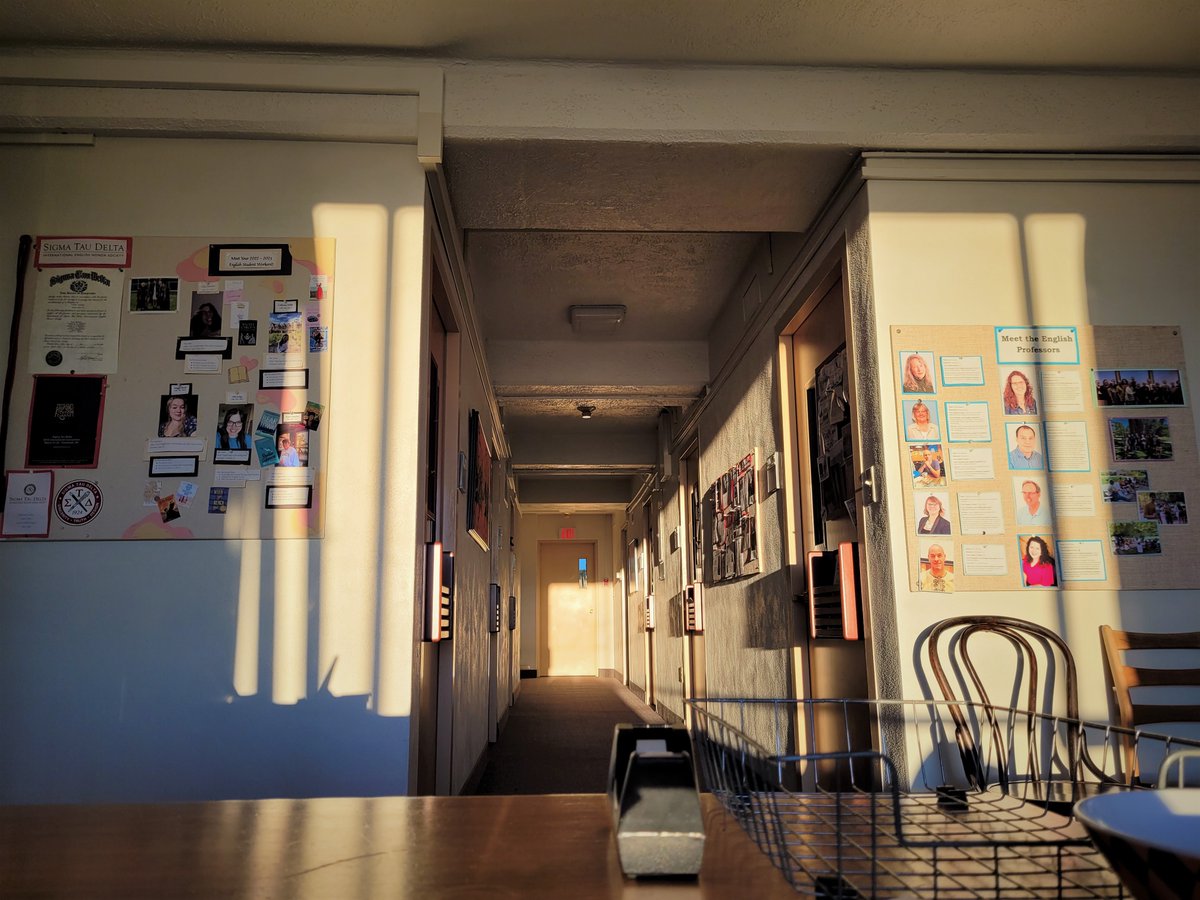 LC_English_Dept's tweet photo. It's MAINHENGE! The light at sunrise shines perfectly through the windows and down the hallway of the 5th floor of Main. https://t.co/NlcwH9bNGT
