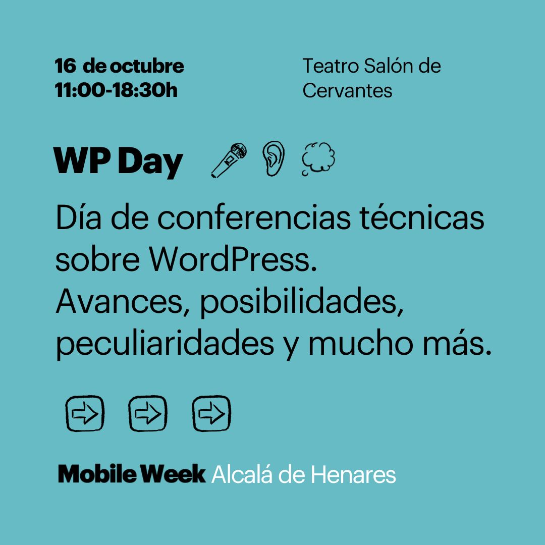 Mobile_Alcala's tweet photo. 💻 ¿Quieres descubrir todos los secretos de Wordpress?

🧵 Entra en el hilo para descubrir a los expertos que te traemos a nuestro Wordpress Day. ¡Personas muy 🔝!

🌐 Estad atentos, el lunes 10 se abren las inscripciones.
https://t.co/Wo90ogTJvu

#mWeek22 #mWeekAlcala22 #WPDay https://t.co/FVOXPHdHJp