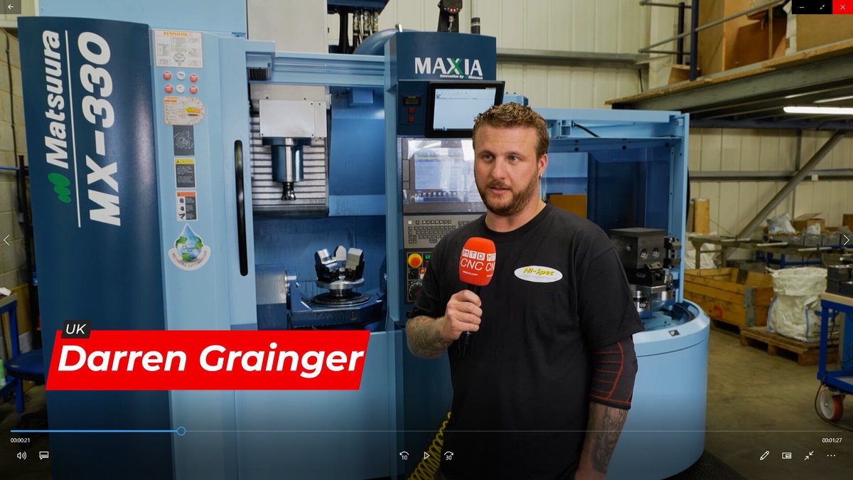 Matsuura_UK's tweet photo. Look out for a new MTDCNC video this coming Sunday evening at 7.45pm on all Matsuura channels featuring Darren Grainger of Hi-Spec Precision, talking about his investment in a Matsuura MX-330 PC10.
#ukmfg #Matsuura #cncmachining #5axis #5axismachining #automation #palletpool https://t.co/Wd4NErG3KF