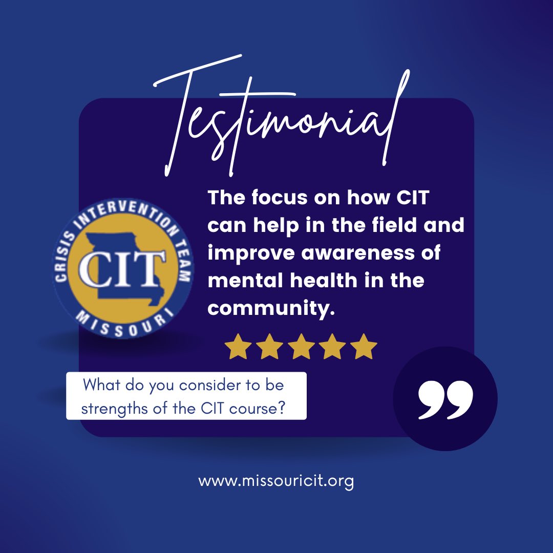 MOCIT4's tweet image. What people across Missouri are saying about CIT training. #mocit