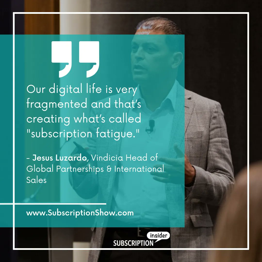 KGSexton's tweet image. Have you heard of "subscription fatigue" before? Find out how it may be impacting your customers and your bottom line from #SubShow speaker Jesus Luzardo: buff.ly/3wBTHZK Attend #SubShow22 to get actionable strategies for what's next: buff.ly/3SpTUsk
