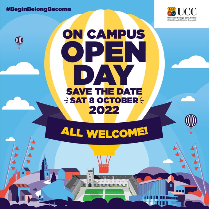 UCCPLUS's tweet photo. We hope to see you all at the #UCC open day this Saturday, 8th October.
We will be on campus answering questions about the #HEARscheme 
#HEAR #HEAR23 #UCCPLUS #PLUSPROGRAMME #AccessUCC #hear2023 #leavingcert2023 https://t.co/VZJs9UGx3Y