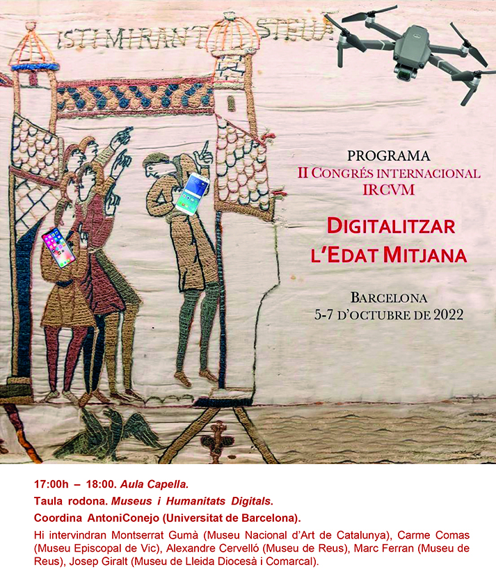 MuseuNac_Cat's tweet photo. Aquesta tarda, @GumGuma3 (cap de projectes digitals del museu) participa amb @mevmuseu, @ReusCultura i @museudelleida a la taula rodona "Museus i Humanitats Digitals" del II Congrés Internacional @IRCVM: Digitalitzar l'Edat Mitjana.
Organitza @GH_UB @FilComUB #IICIRCVM https://t.co/bZsqiZLXNo