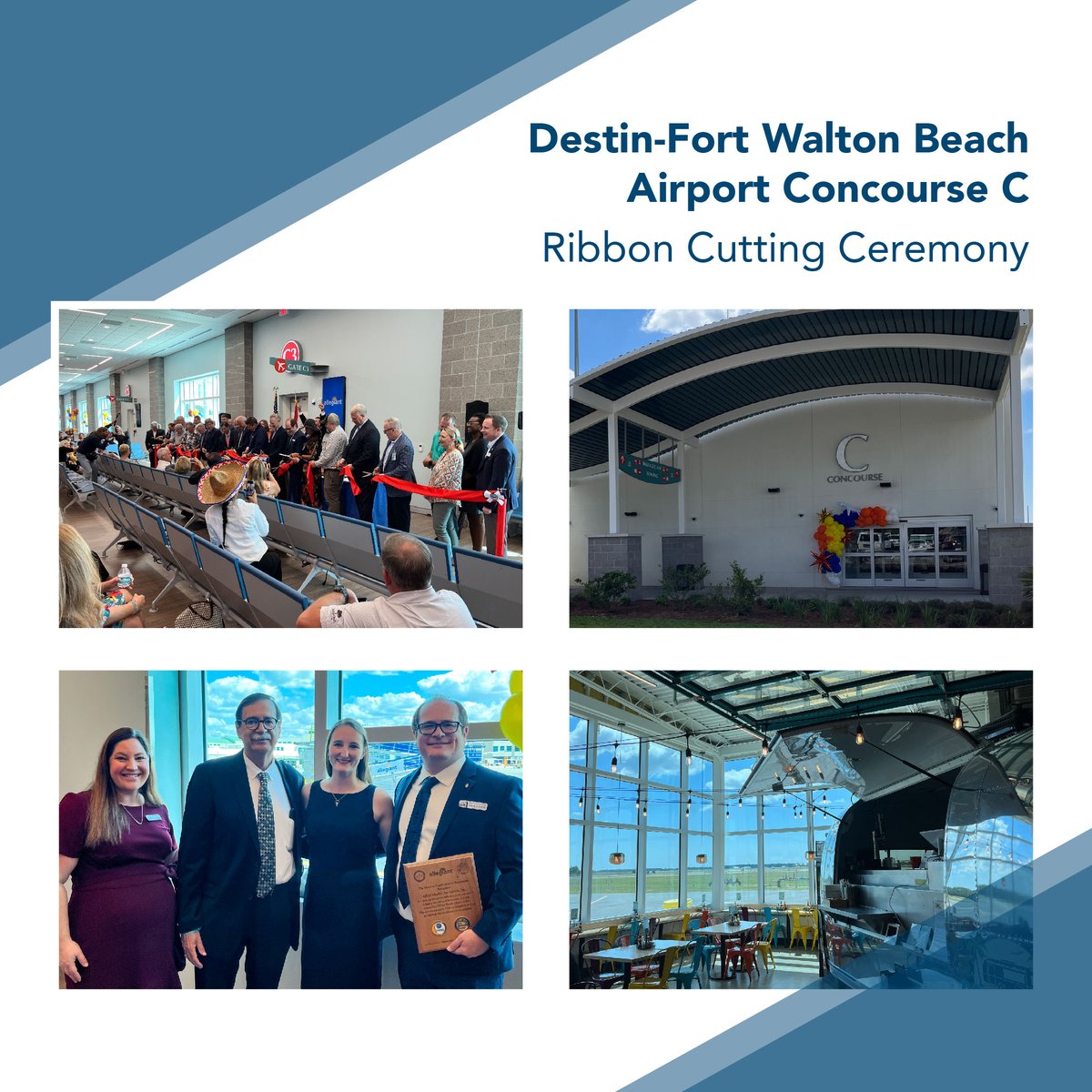 TLC_Engineering's tweet image. We were recently invited to attend the ribbon-cutting ceremony for the new Destin-Fort Walton Beach Airport Concourse C in Destin, Florida. We are thrilled to have been able to be a part of this and we are excited for the future of VPS Airport #aviation #thinklistencreate