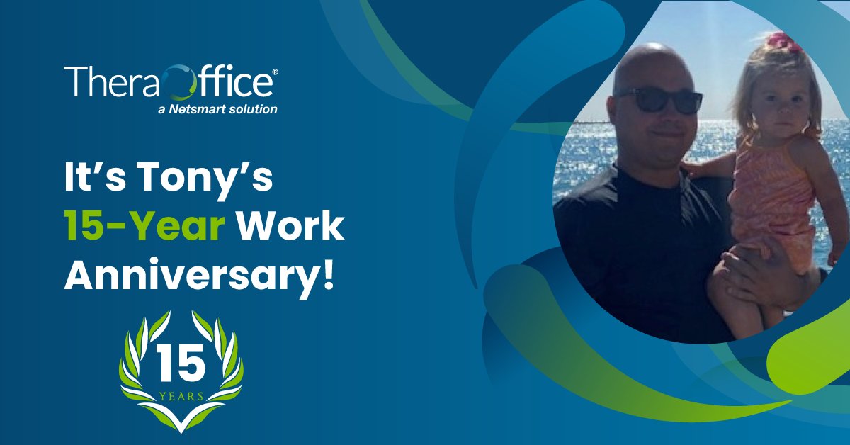 TheraOffice's tweet photo. 🎆Work Anniversary🎆

Today we celebrate Tony's 1️⃣5️⃣ year anniversary with us! He has been instrumental in developing TheraOffice &amp; we are beyond gratfeul for his loyalty and dedication over the years. Cheers to the next 15!

#TheraOffice #EMR #beyondtheplatform #PT #OT #SLP https://t.co/K8LvkvCMwE