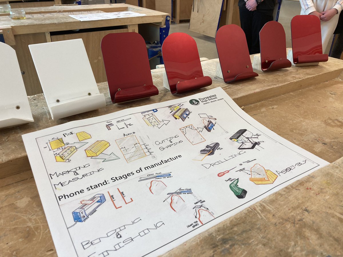FHS_CDT_HE's tweet photo. Thank you to all P7 parents that came down to visit our department and our brilliant 1st years manufacturing these awesome device stands! Cracking afternoon - Well done to all!
@forresterhs #forrester #cdt #manufacture #devicestand https://t.co/z4aUVWGNCG