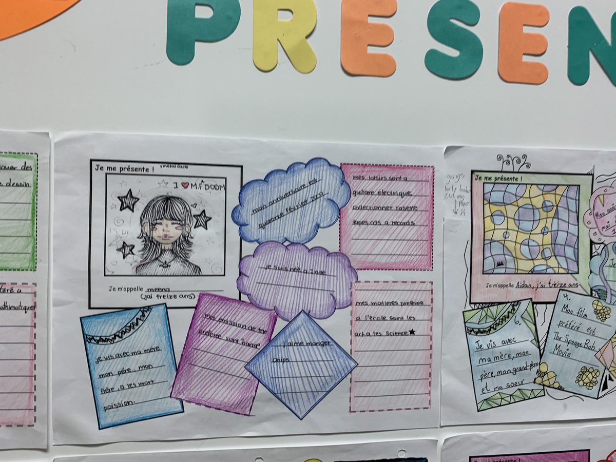 MmeDoucette's tweet photo. Nous nous présentons à @OxbowPS !!👋🏼 I am so proud of the grade 7 and 8 students and the hard work and creativity that they put into these! ☺️ Bravo! @TVDSBFSL https://t.co/BwWdMHFYWL