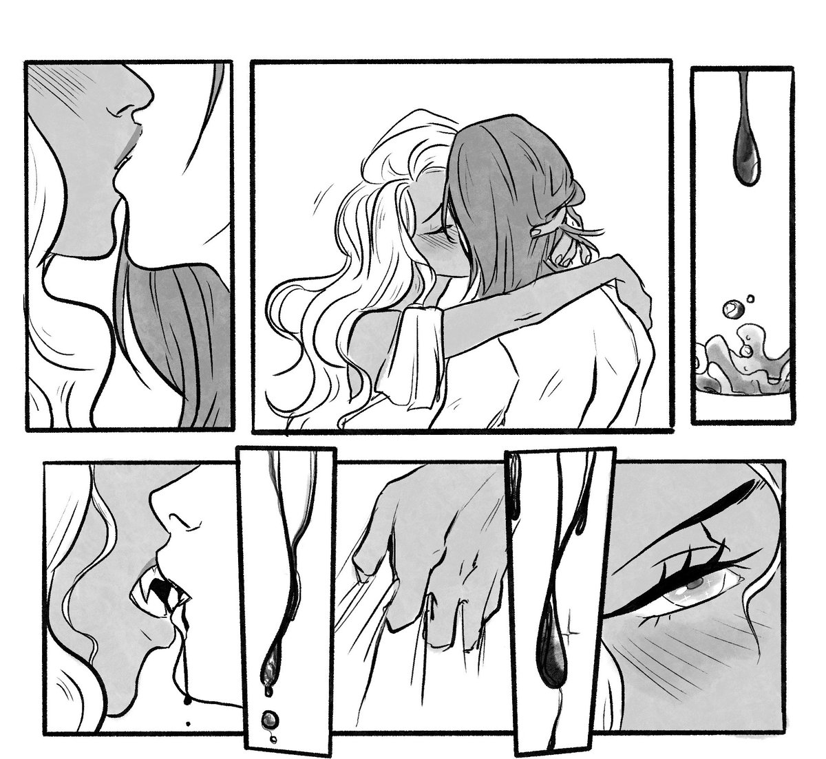 Also for anyone wanting a NSFW lesbian vampire mini-comic this Halloween season, Blood Moon is turning 2 😳🩸 