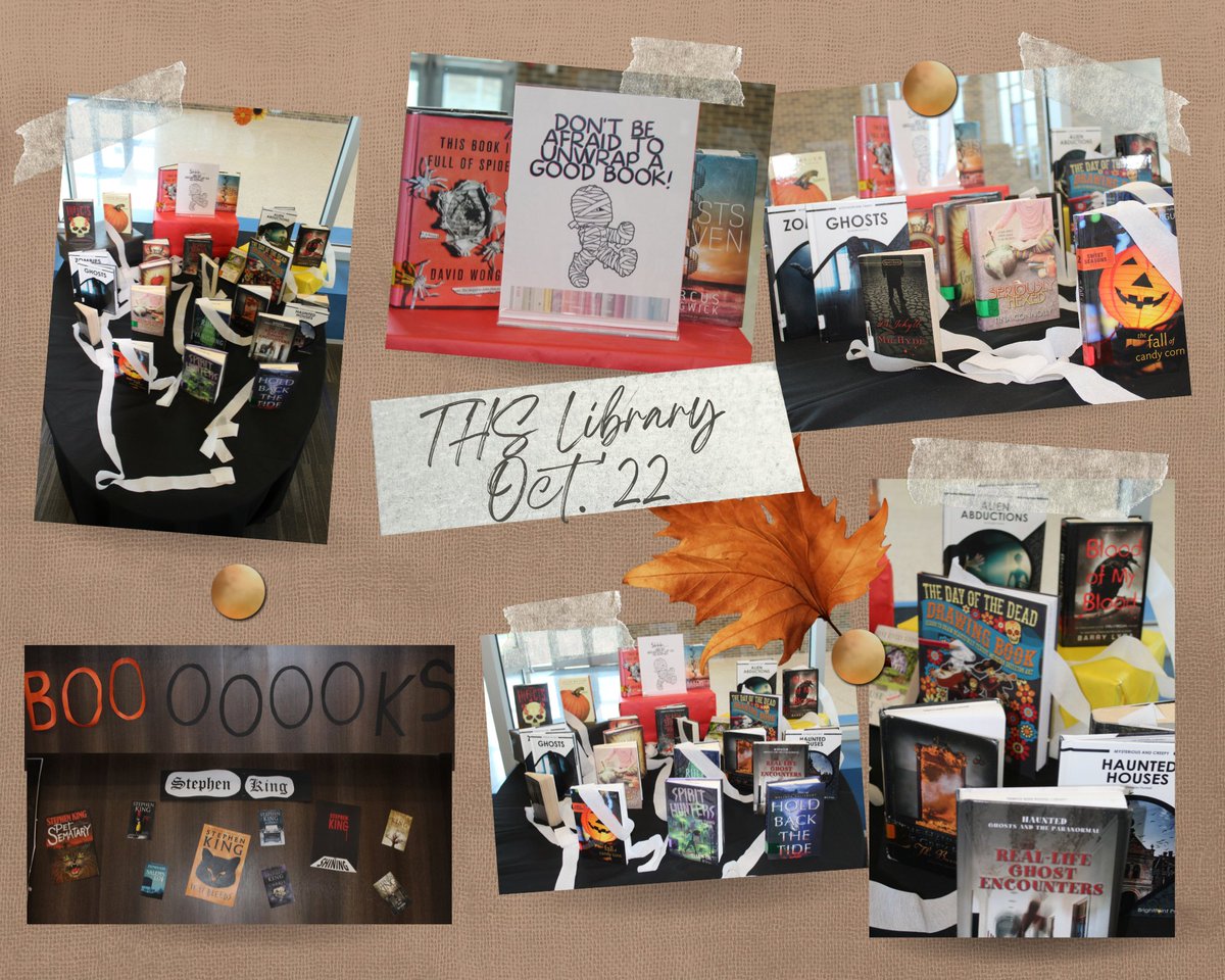 October displays and scary-good boooooks! Come check them out at <a href="/SchoolTemple/">Temple High School Wildcats</a>