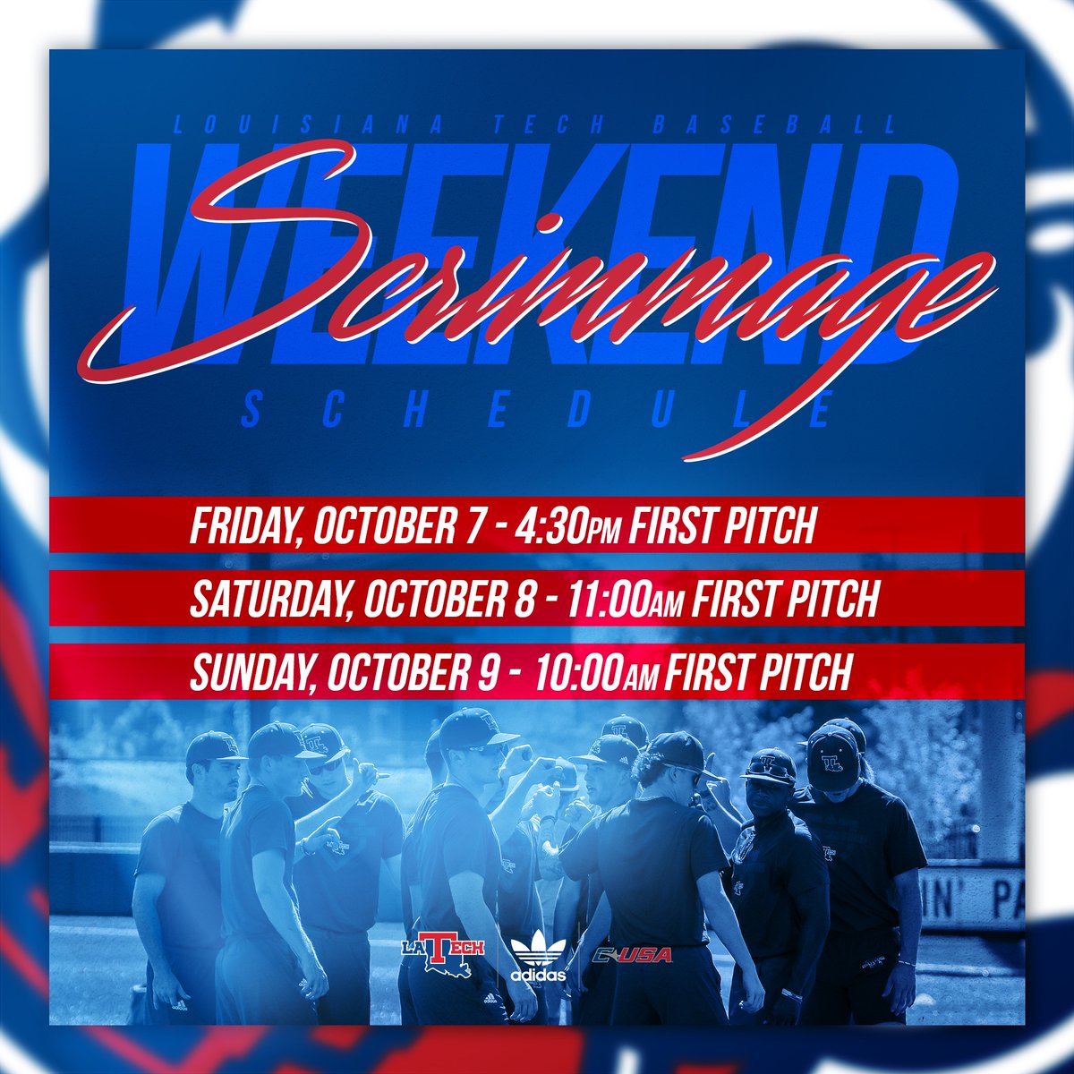 LATechBSB's tweet photo. Dogs are back on the diamond this weekend! https://t.co/dQpRo9E7At