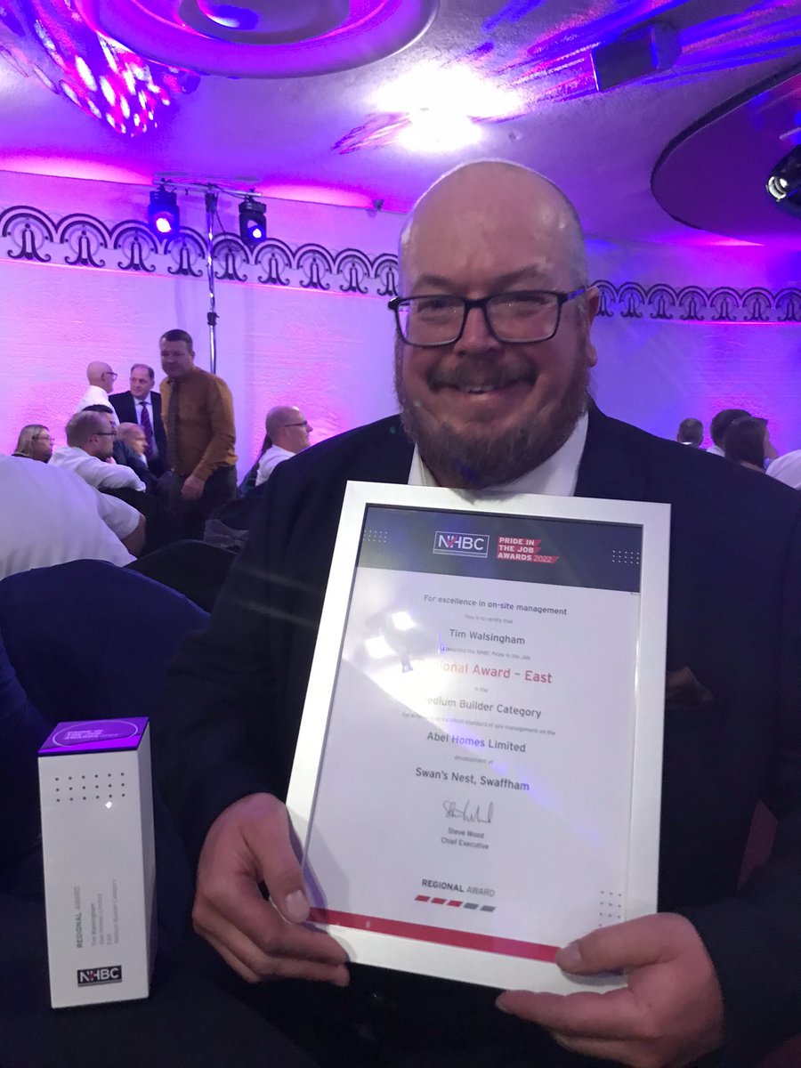 AbelHomes's tweet photo. And he has done it again!!! 🎉🎉🎉🏆Congratulations Tim on wining the NHBC Regional Award https://t.co/ofKx9Mh5Ga