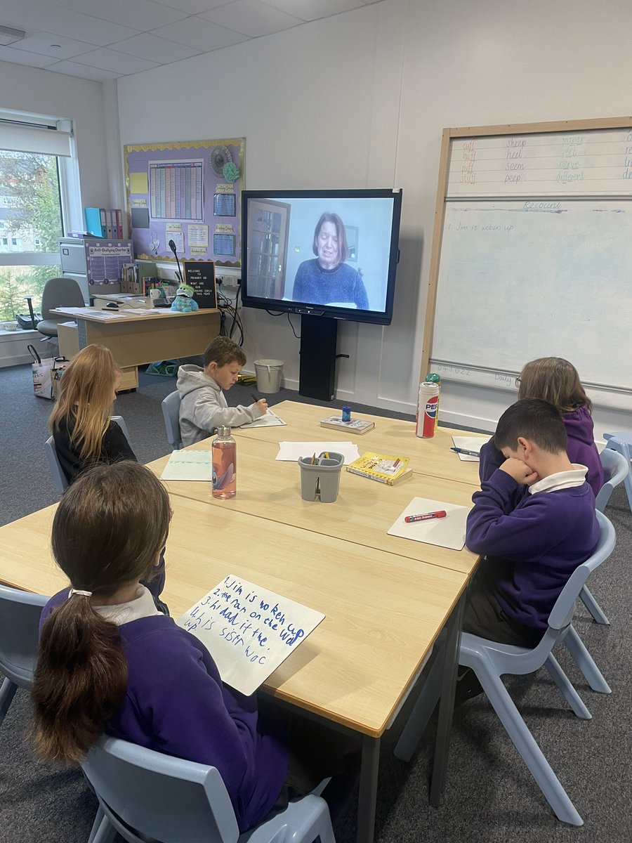 MissAnderson002's tweet photo. We listened to the author of our class novel “A Pattern of Secrets”, read chapter one. We then summarised the main events, and wrote a recount of the morning Jim goes to the Poorhouse 💜 @ljlittleson #learningtolearn #victorianscotland #aileymillauthors https://t.co/JtzaJNgBZQ