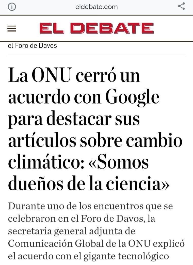 DANTE_eloficial's tweet photo. 🔴 ÚLTIMA HORA !!!!!!

La Onu se autoproclama dueña de la ciencia y se alía con Google para manipular los resultados de búsqueda sobre cambio climático. https://t.co/zsdovK3kxp