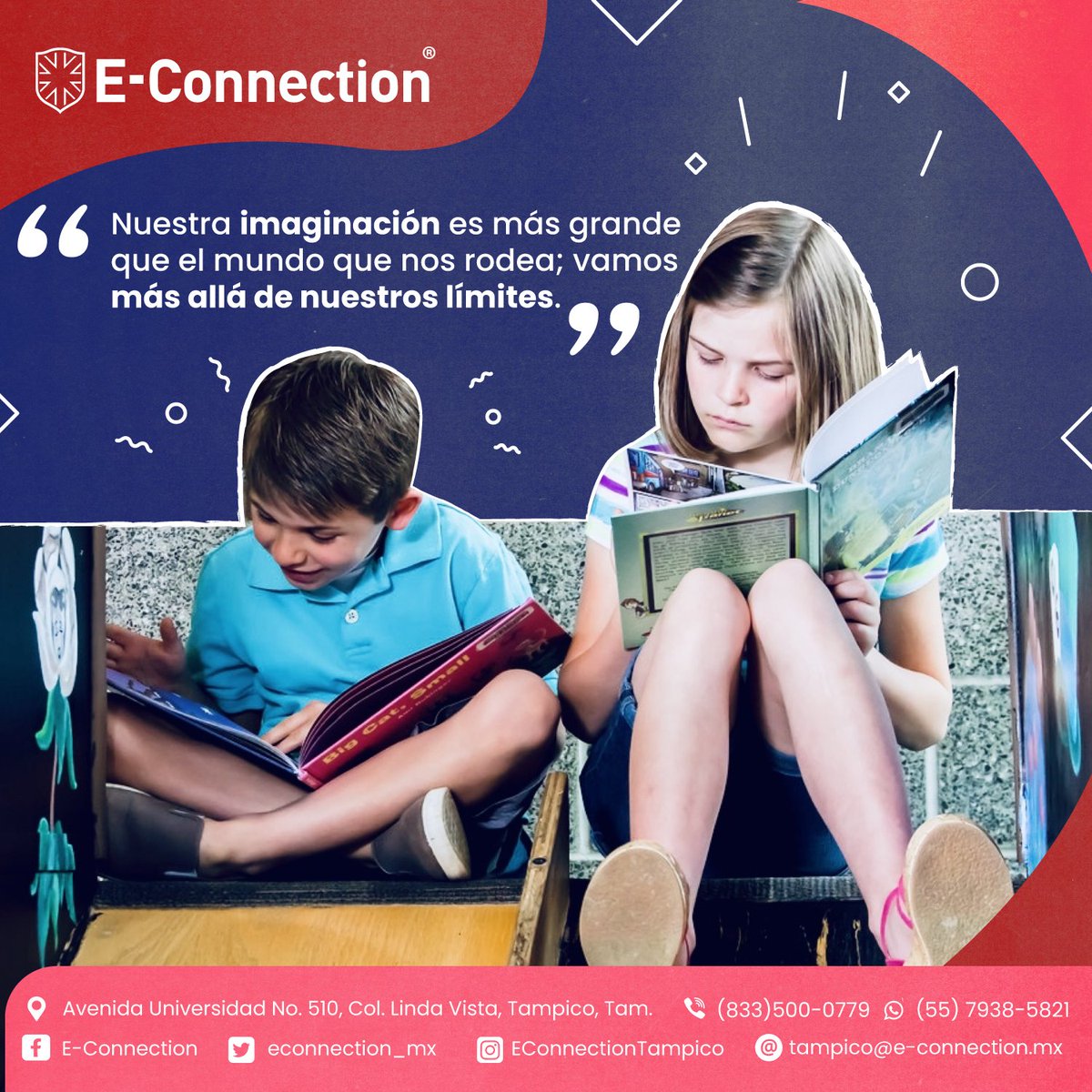 Trabaja con tu imaginación, experimenta y descubre tu potencial con nuestros cursos de robótica e inglés, presenciales y en línea.

#econnection #inglés #bilingüe #nativosdigitales #clasesvirtuales #clasesonline #robóticaeducativa #techgeneration #clasesrobotica #videojuegos