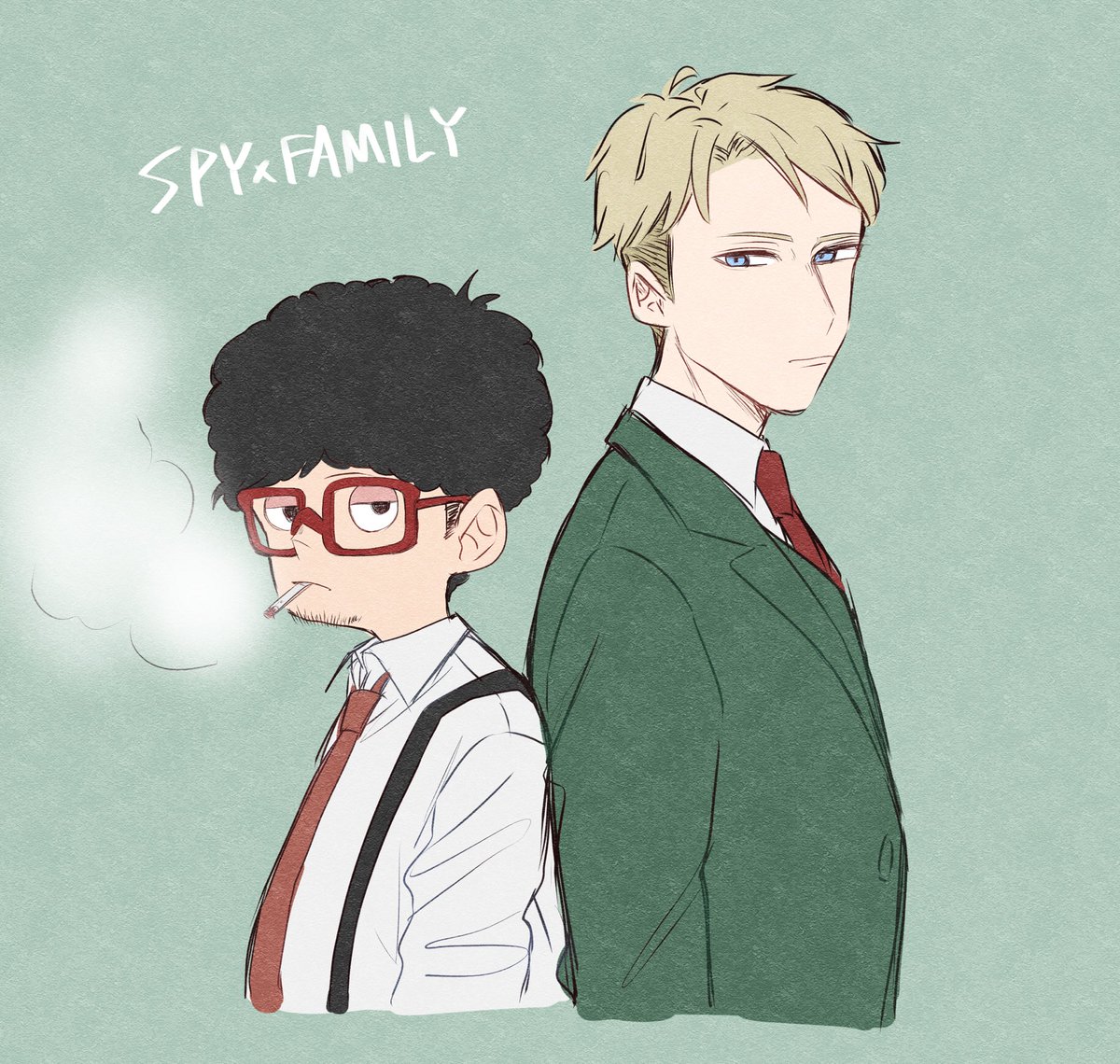 twilight (spy x family) multiple boys necktie red necktie blonde hair shirt glasses hat  illustration images