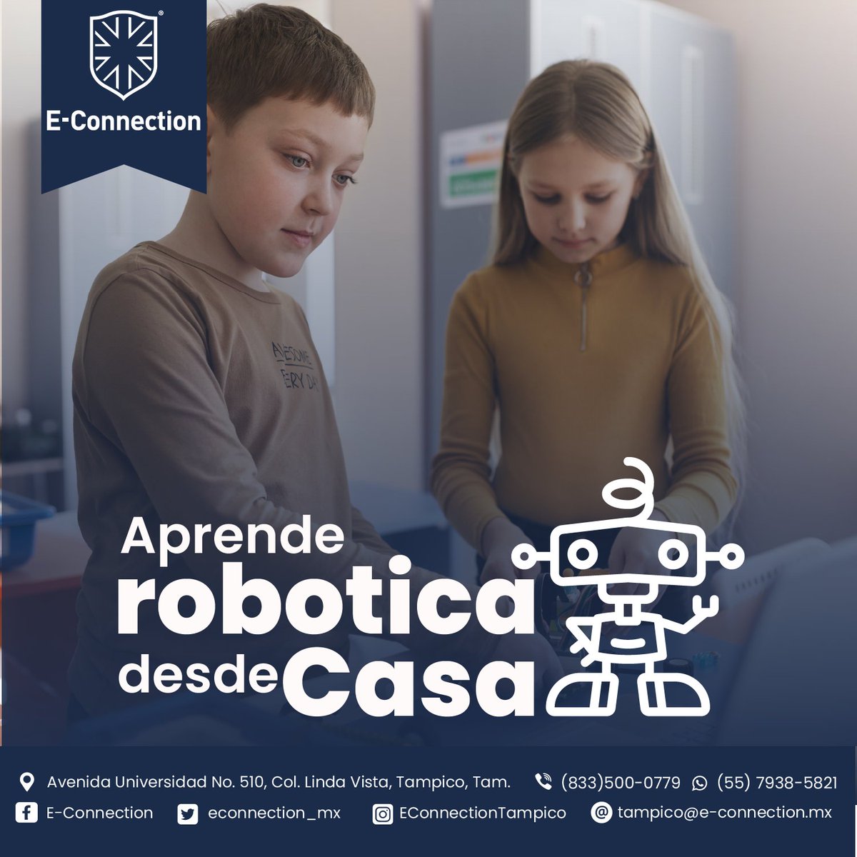 Prepara a tus hijos para el futuro con nuestros cursos en línea de robótica educativa, programación y diseño 3D.

¡Puedes aprender desde casa!

#econnection #robóticaeducativa #techgeneration #nativosdigitales #clasesvirtuales #clasesonline #clasesrobotica #videojuegos