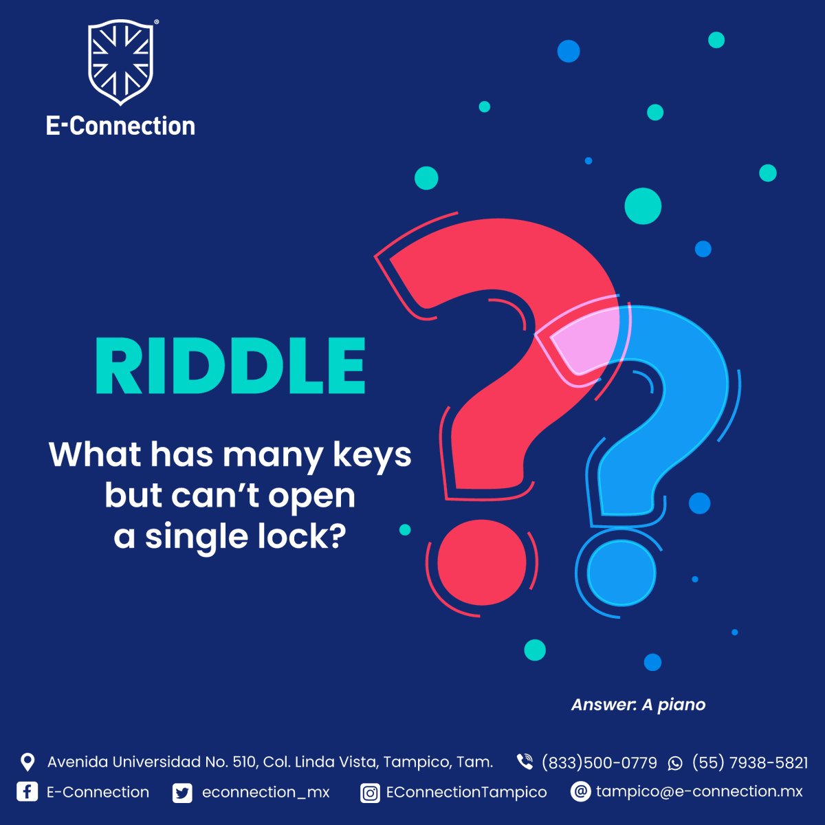 ¿Adivinaste la respuesta correcta a este acertijo?

Aprende inglés y logra comprender diversos textos relacionados con el idioma, cursos de inglés que tenemos para ti.

#econnection #inglés #bilingüe #nativosdigitales #clasesvirtuales #clasesonline